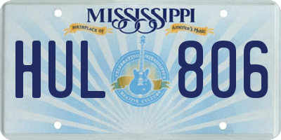 MS license plate HUL806