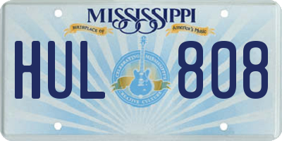 MS license plate HUL808