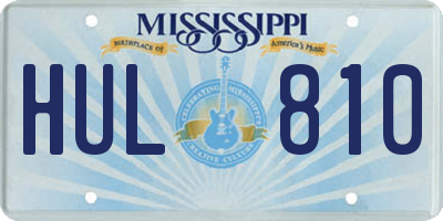 MS license plate HUL810