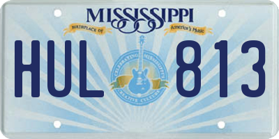 MS license plate HUL813