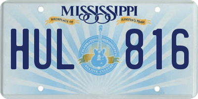 MS license plate HUL816