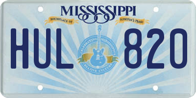 MS license plate HUL820