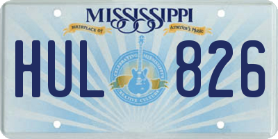 MS license plate HUL826