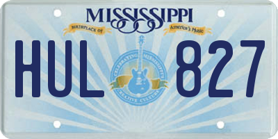MS license plate HUL827
