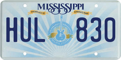 MS license plate HUL830