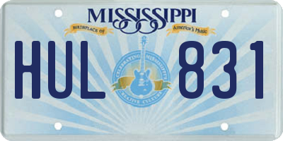 MS license plate HUL831