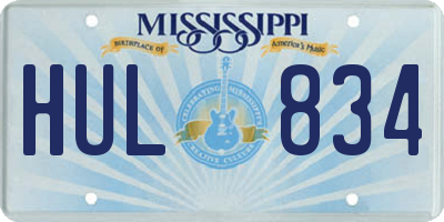 MS license plate HUL834