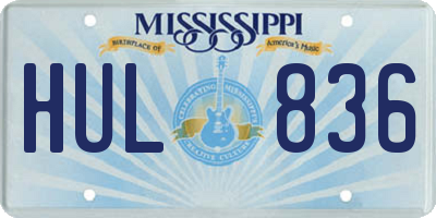 MS license plate HUL836