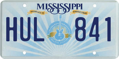 MS license plate HUL841