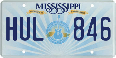 MS license plate HUL846