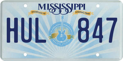 MS license plate HUL847