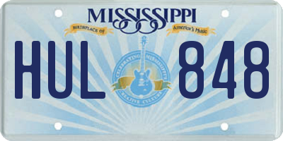 MS license plate HUL848