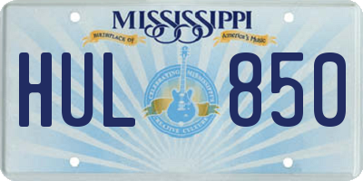 MS license plate HUL850