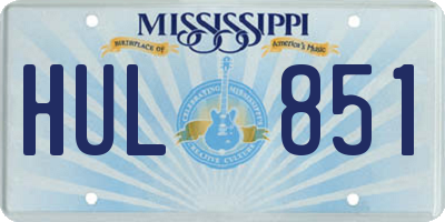 MS license plate HUL851
