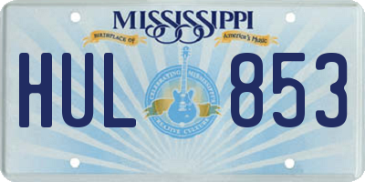 MS license plate HUL853