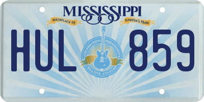 MS license plate HUL859