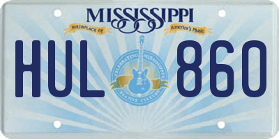 MS license plate HUL860