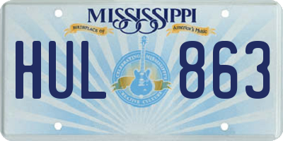 MS license plate HUL863