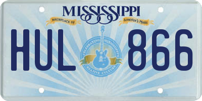 MS license plate HUL866