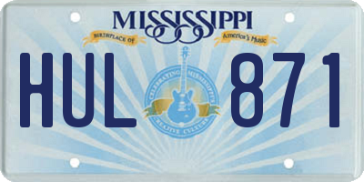 MS license plate HUL871