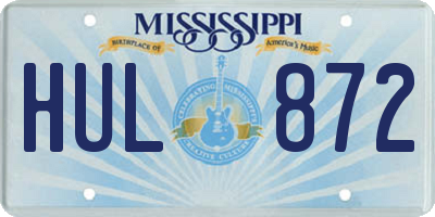 MS license plate HUL872
