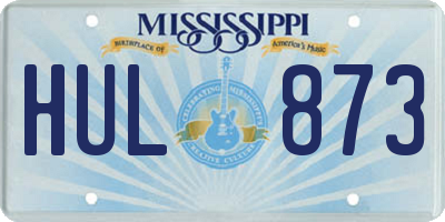 MS license plate HUL873