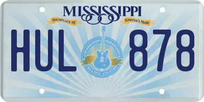 MS license plate HUL878