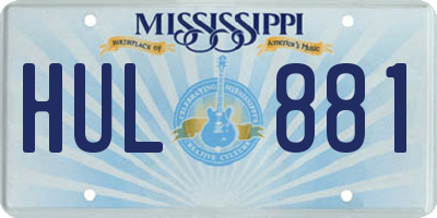 MS license plate HUL881