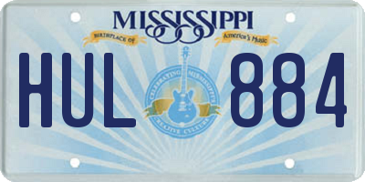 MS license plate HUL884