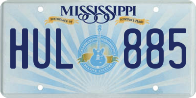 MS license plate HUL885