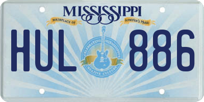 MS license plate HUL886