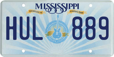 MS license plate HUL889
