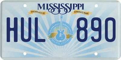 MS license plate HUL890