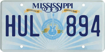 MS license plate HUL894
