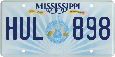 MS license plate HUL898