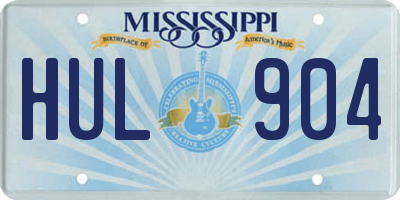 MS license plate HUL904