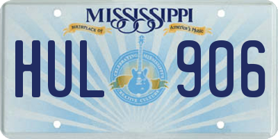 MS license plate HUL906
