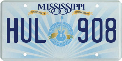 MS license plate HUL908