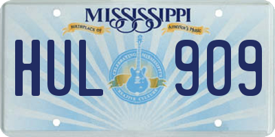 MS license plate HUL909