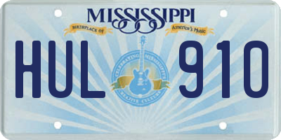 MS license plate HUL910