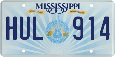MS license plate HUL914