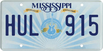 MS license plate HUL915