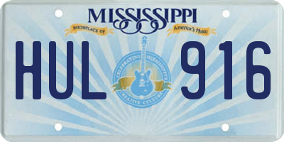 MS license plate HUL916