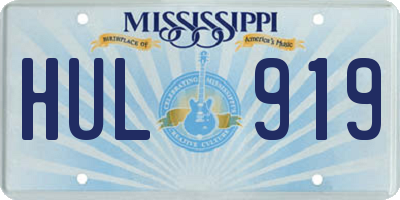 MS license plate HUL919