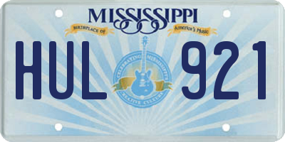 MS license plate HUL921