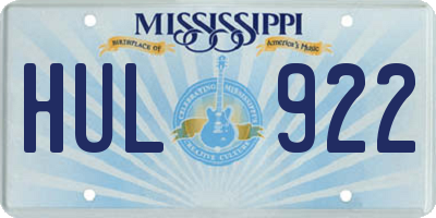 MS license plate HUL922