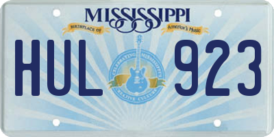 MS license plate HUL923