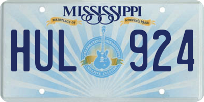 MS license plate HUL924