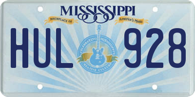 MS license plate HUL928