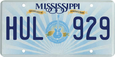 MS license plate HUL929